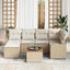 Havesofa Sæt 7 stk. Beige polyrattan