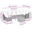 Havesofa Sæt med pude 8 pcs Sort polyrattan