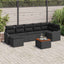 Havesofa Sæt med pude 8 pcs Sort polyrattan