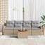 Havesofa Sæt med pude 5 pcs Beige polyrattan