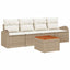 Havesofa Sæt 5 stk. Beige polyrattan