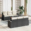 Havesofa Sæt med pude 7 pcs Sort polyrattan