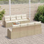 Havesofa Sæt med pude 9 pcs Beige polyrattan