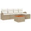 Havesofa Sæt 6 stk. Beige polyrattan