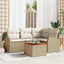 Havesofa Sæt 5 stk. Beige polyrattan