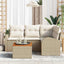 Havesofa Sæt 5 stk. Beige polyrattan