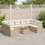 Havesofa Sæt med pude 10 pcs Beige polyrattan
