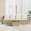 Havesofa Sæt 5 stk. Beige polyrattan
