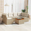 Havesofa Sæt 7 stk. Beige polyrattan