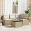 Havesofa Sæt 5 stk. Beige polyrattan