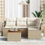 Havesofa Sæt 5 stk. Beige polyrattan