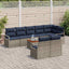 Havesofa Sæt med pude 9 pcs Grå polyrattan
