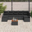 Havesofa Sæt med pude 8 pcs Sort polyrattan