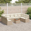 Havesofa Sæt med pude 10 pcs Beige polyrattan
