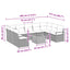 Havesofa Sæt med pude 10 pcs Sort polyrattan