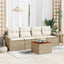 Havesofa Sæt 5 stk. Beige polyrattan