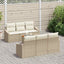 Havesofa Sæt 7 stk. Beige polyrattan