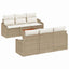 Havesofa Sæt 7 stk. Beige polyrattan