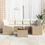 Havesofa Sæt 7 stk. Beige polyrattan