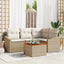 Havesofa Sæt 5 stk. Beige polyrattan