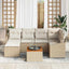 Havesofa Sæt 7 stk. Beige polyrattan
