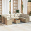 Havesofa Sæt med pude 10 pcs Beige polyrattan