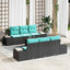 Havesofa Sæt 7 stk. Sort polyrattan