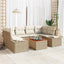 Havesofa Sæt 7 stk. Beige polyrattan