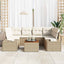 Havesofa Sæt 7 stk. Beige polyrattan