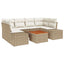 Havesofa Sæt 7 stk. Beige polyrattan