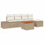 Havesofa Sæt 6 stk. Beige polyrattan