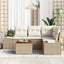 Havesofa Sæt 5 stk. Beige polyrattan