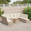 Havesofa Sæt med pude 10 pcs Beige polyrattan