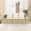 Havesofa Sæt 3 stk. Beige polyrattan