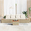 Havesofa Sæt 5 stk. Beige Poly rattan