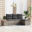 Havesofa Sæt med pude med pude 4 pcs Grå polyrattan