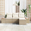 Havesofa Sæt med pude med pude 4 pcs Beige polyrattan