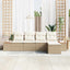 Havesofa Sæt 5 stk. Beige Poly rattan