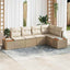Havesofa Sæt 5 stk. Beige Poly rattan