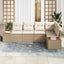 Havesofa Sæt 5 stk. Beige Poly rattan