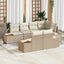 Havesofa Sæt 7 stk. Beige polyrattan
