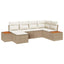 Havesofa Sæt 6 stk. Beige polyrattan