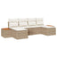 Havesofa Sæt 6 stk. Beige polyrattan