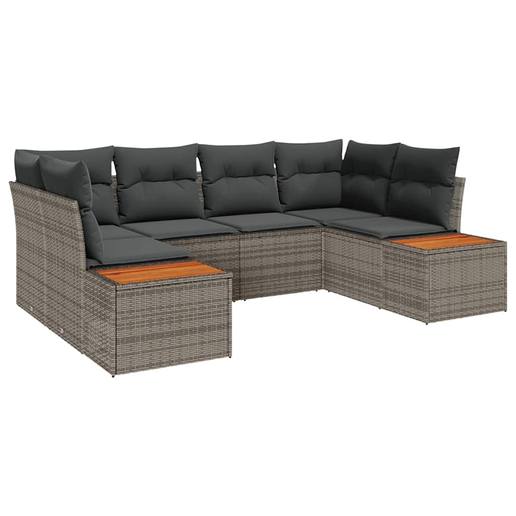 Havesofa Sæt 6 stk. Grå polyrattan