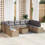 Havesofa Sæt med pude 10 pcs Beige Poly rattan