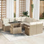 Havesofa Sæt med pude 9 pcs Beige Poly rattan