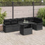 Havesofa Sæt med pude 7 pcs Sort Poly rattan
