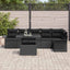 Havesofa Sæt med pude 7 pcs Sort Poly rattan