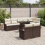 Havesofa Sæt med pude 9 pcs Brun Poly rattan