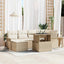 Havesofa Sæt 7 stk. Beige Poly rattan